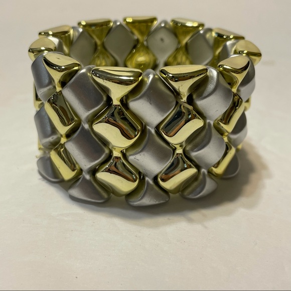lightweight plastic stretch bracelet gold silver - Picture 4 of 5